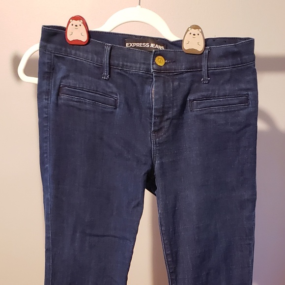 Express Denim - Express Jeans -  flare stretch with welt pockets - dark wash - size 8